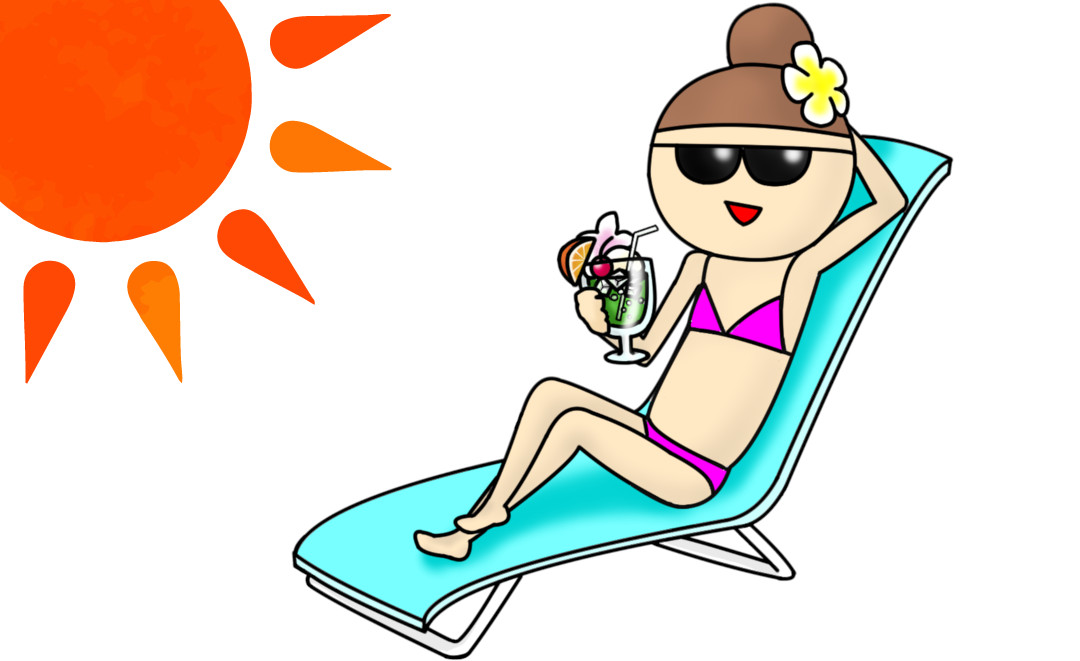 太陽の下の女性