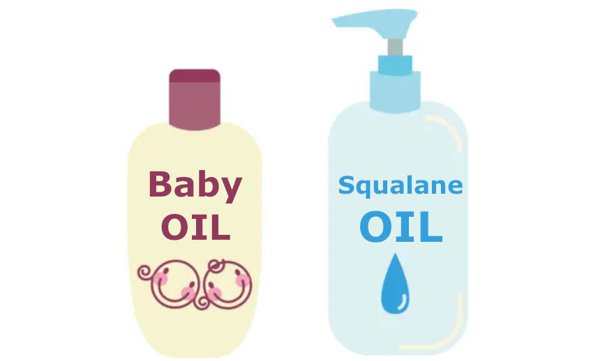 ベビーオイルとスクワランオイル